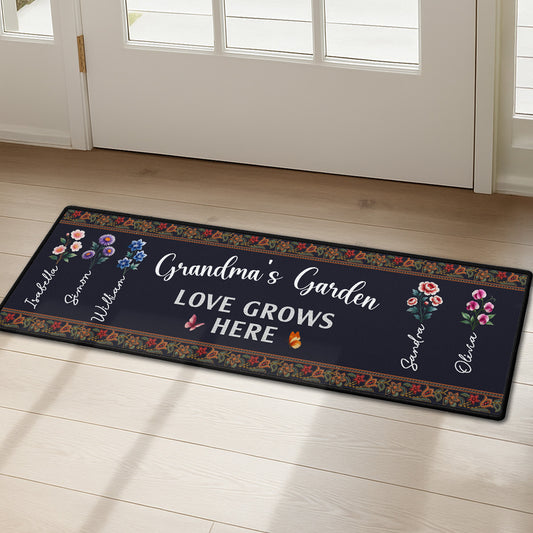 Love Grows Here - Personalized Custom Runner Rug