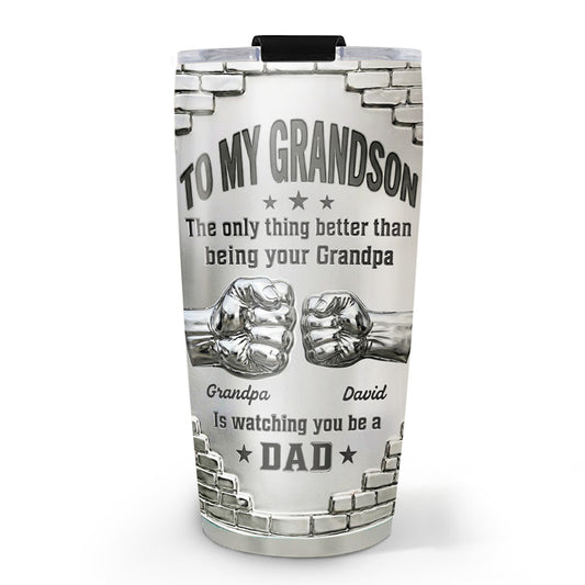 Grandpa Watching You Grow - Personalized Custom 3D Effect Tumbler