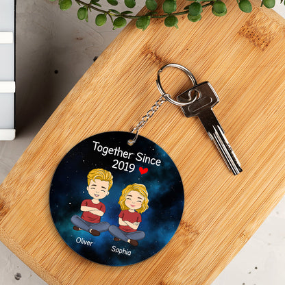 Custom Star Map Together Since - Personalized Custom Acrylic Keychain
