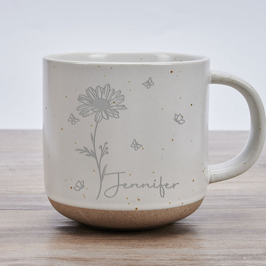 Live Wildly And Beautifully Like Flowers - Personalized Engraved Pottery Mug