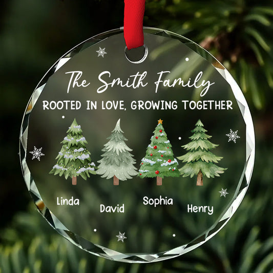 Family Roots Grow Ever Deeper - Personalized Custom Glass Ornament