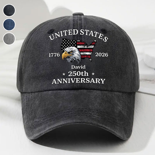 America Proud Then And Now - Personalized Custom Vintage Washed Denim Cap