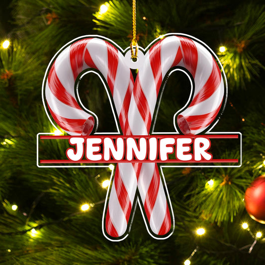 Candy Cane - Personalized Custom Acrylic Ornament