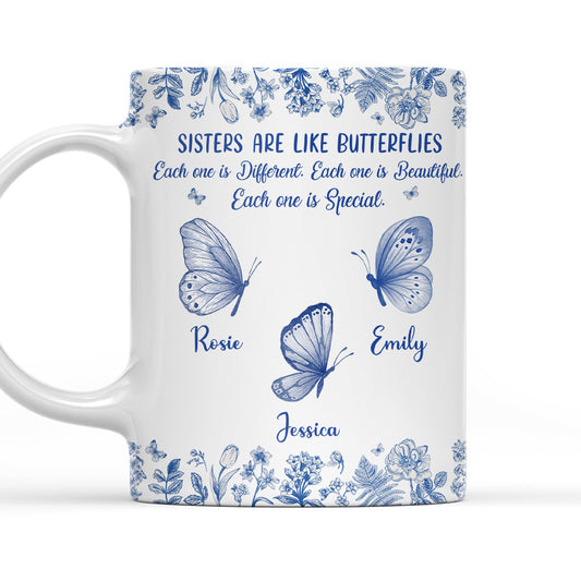 Sisters Make Life More Beautiful - Personalized Custom Coffee Mug