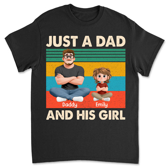 Just A Dad And His Kid Cartoon - Personalized Custom Shirt