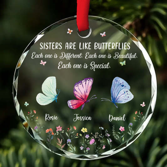 Custom Sister Christmas Ornament •  Sister Are The Gardeners Of Our Souls - Personalized Glass Ornament