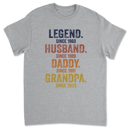 Legend Husband Dad Papa - Personalized Custom Shirt Light Version