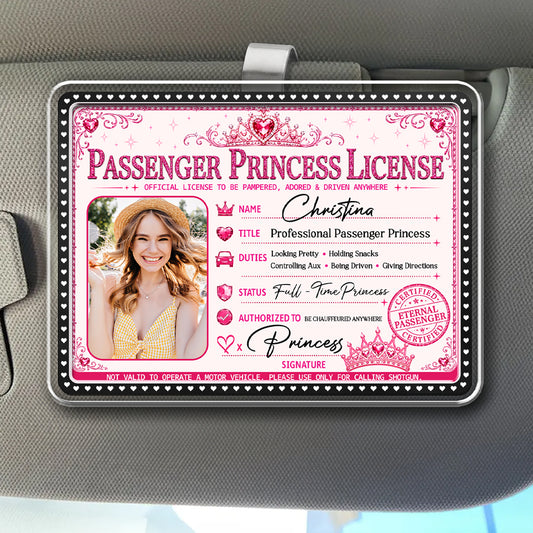His Favorite Passenger Princess - Personalized Custom Acrylic Car Visor Clip