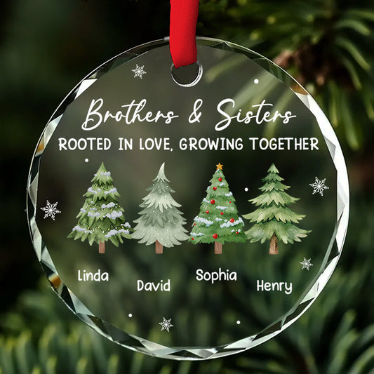 Love Grows Within Our Family - Personalized Custom Glass Ornament