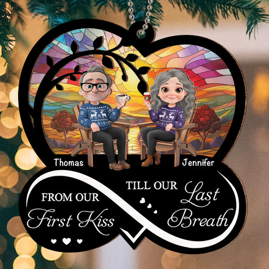 From You And Me First Kiss - Personalized Custom Suncatcher Ornament