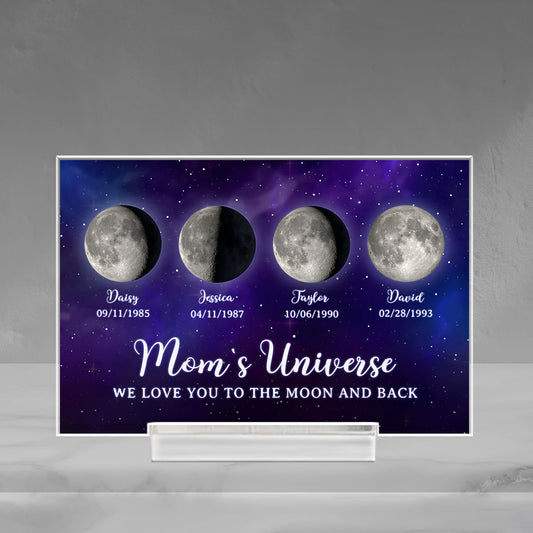 I Love You To The Moon And Back - Personalized Acrylic Plaque With Base