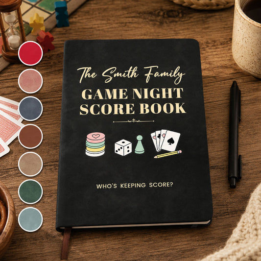 Family Game Night - Personalized Leather Journal