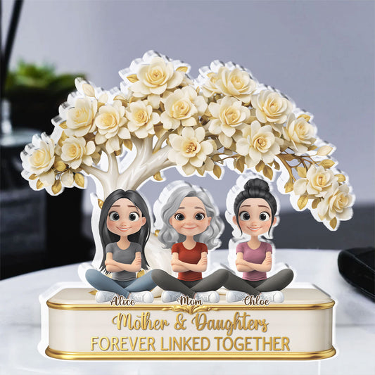 Mom And Daughters - Personalized Custom Acrylic Plaque 