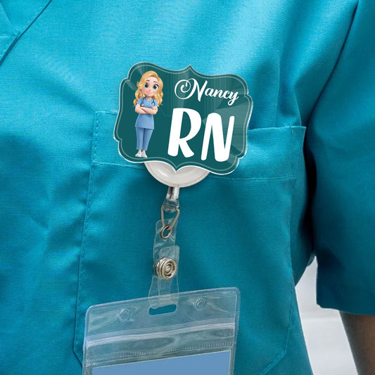 Proud To Be A Nurse - Personalized Custom Acrylic Badge Reel