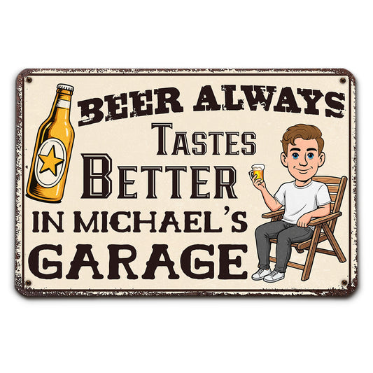 Beer First Work Later - Personalized Custom Metal Sign