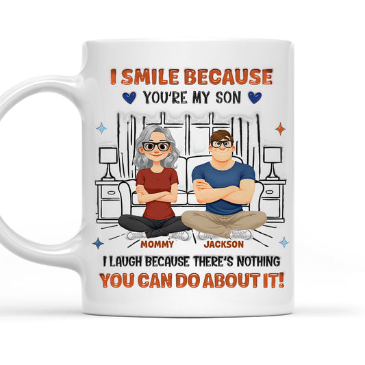 Laugh Because Of You - Personalized Custom 3D Inflated Effect Mug