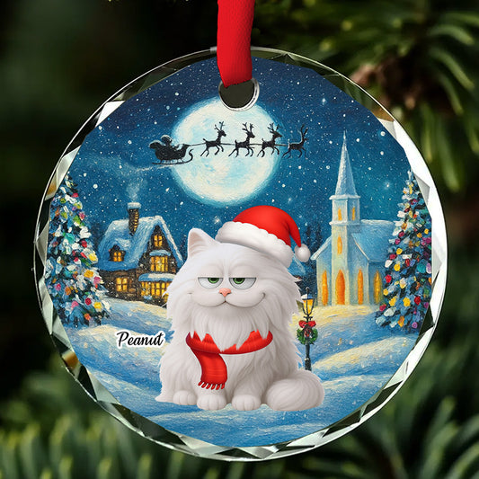 Falling In Me Cat Ver 2 - Personalized Custom Glass Ornament