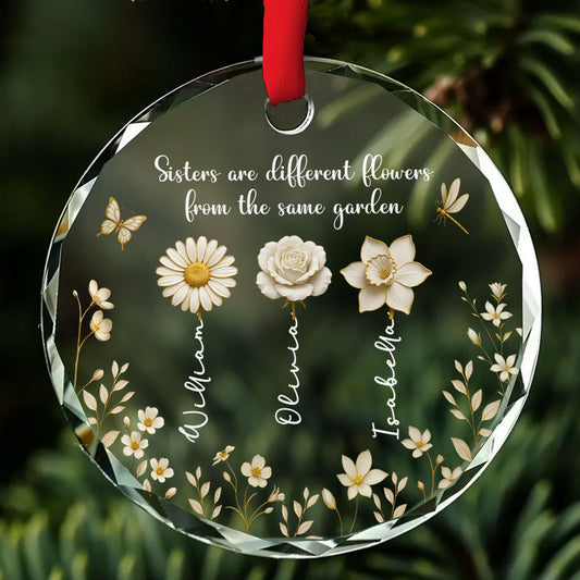 Christmas With My Sibling - Personalized Custom Glass Ornament