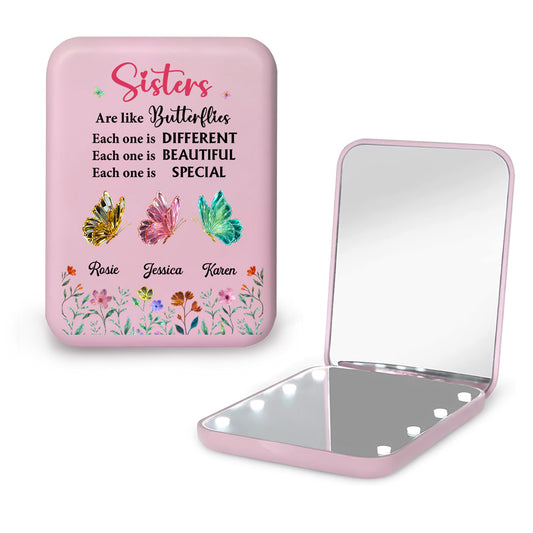 Festive Sister Love - Personalized Custom LED Pocket Mirror