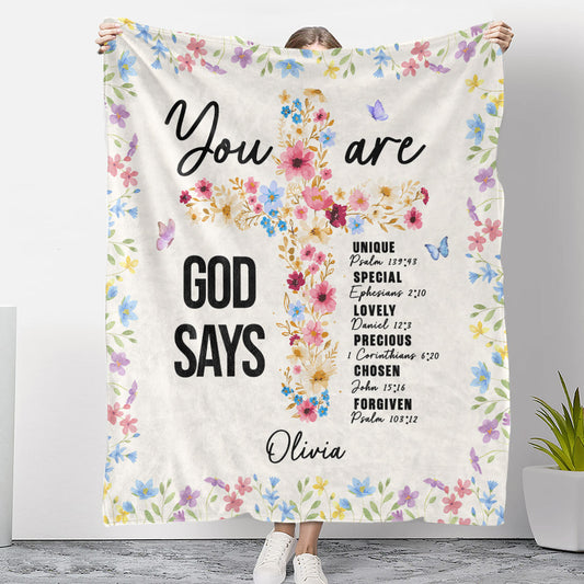 God Trusts You - Personalized Custom Fleece Blanket