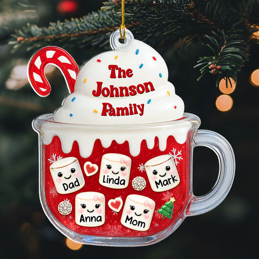 Cozy Cocoa Family - Personalized Custom Acrylic Ornament