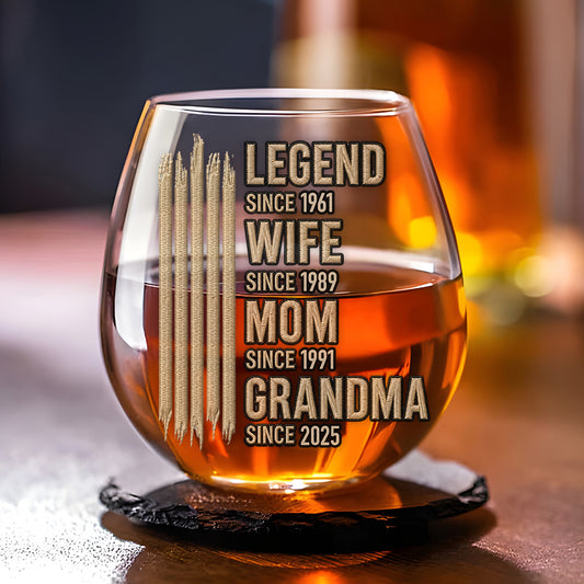 Grandma Mode On - Personalized Custom Wine Glass