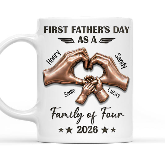 First Father Day With My Family - Personalized Custom 3D Effect Mug