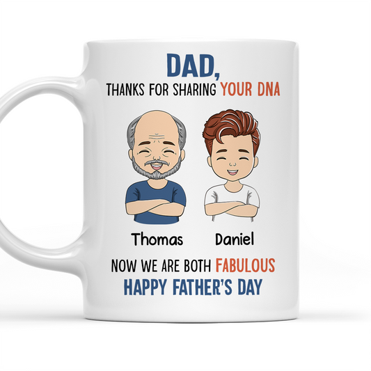 Dad, Thanks For Sharing Your DNA - Personalized Custom Coffee Mug
