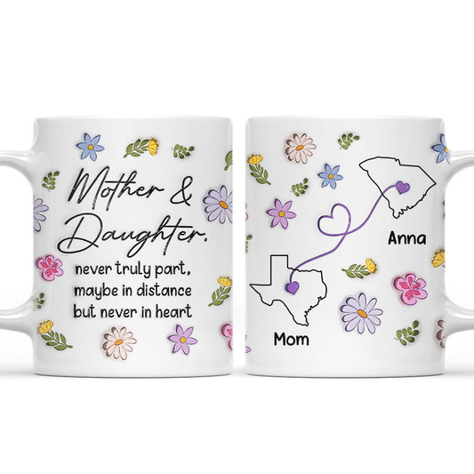 Never Truly Part - Personalized Custom 3D Inflated Effect Mug