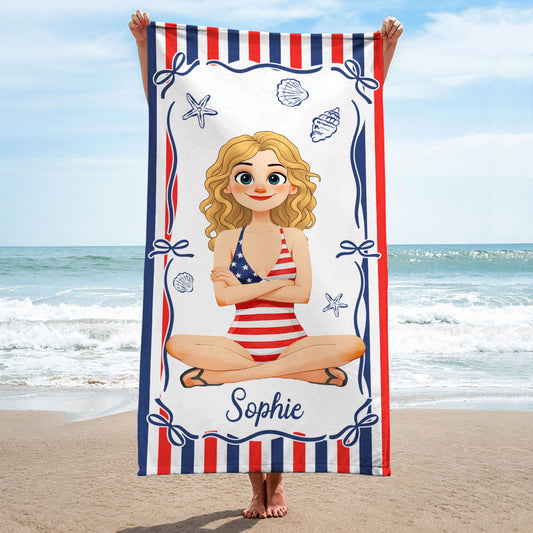 Blue Ocean Bestie - Personalized Custom Beach Towel