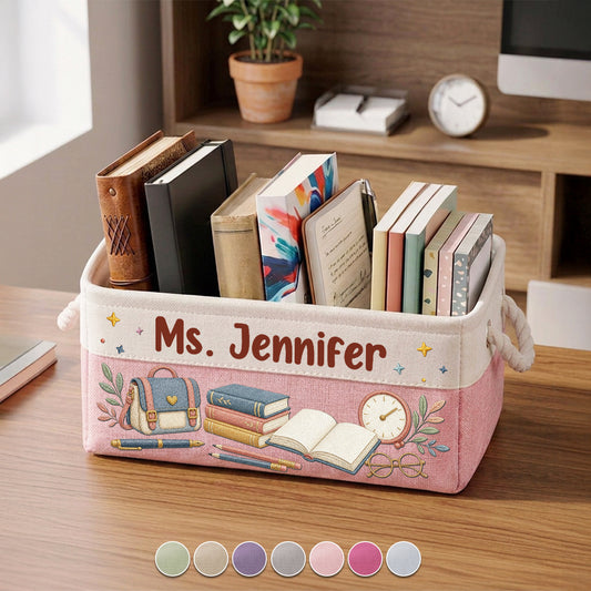 Books Are My Happy Place - Personalized Storage Basket