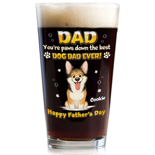 Paw Down The Best - Personalized Custom Beer Glass