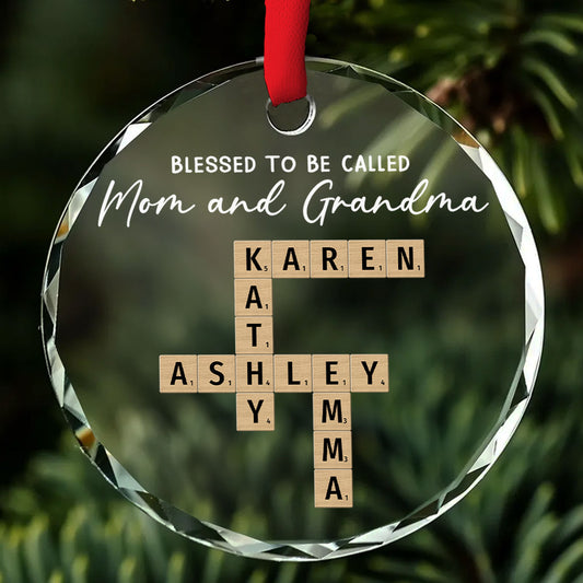 Blessed With Endless Family Joy - Personalized Custom Glass Ornament