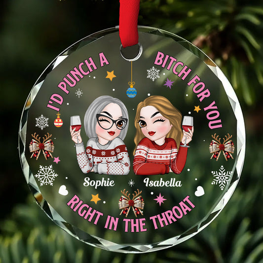 Right In The Throat - Personalized Custom Glass Ornament