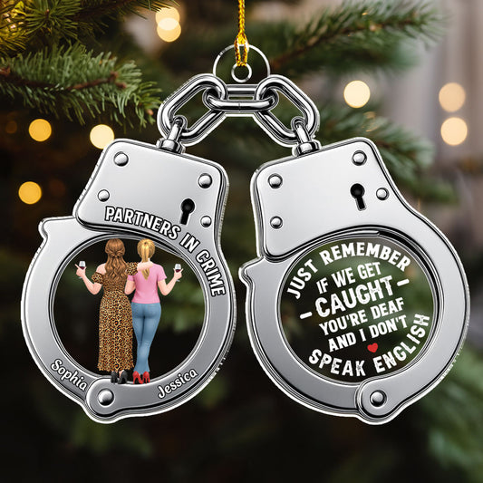 Partners In Crime Bestie - Personalized Custom Acrylic Ornament