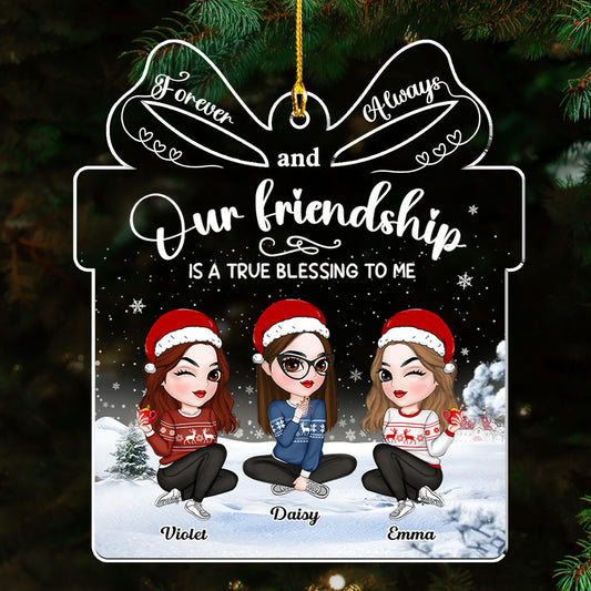 Our Friendship Is A True Blessing To Me - Personalized Custom Acrylic Ornament