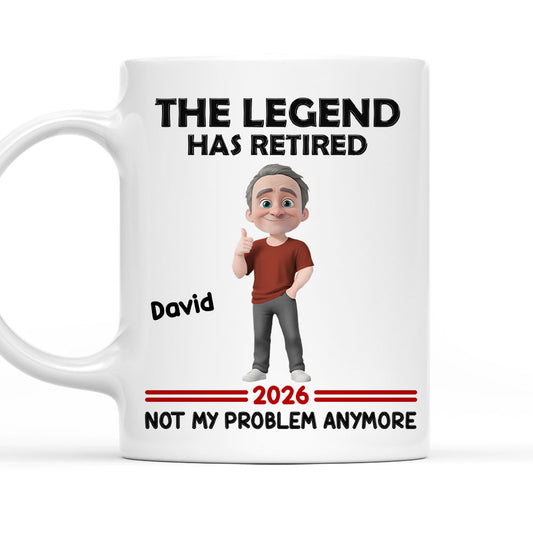 The Legend Has Retired - Personalized Custom Coffee Mug