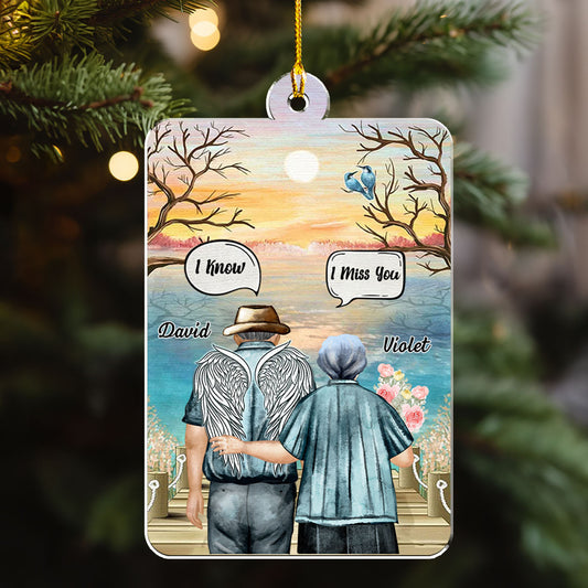 I Miss You Old Couple - Personalized Custom Acrylic Ornament