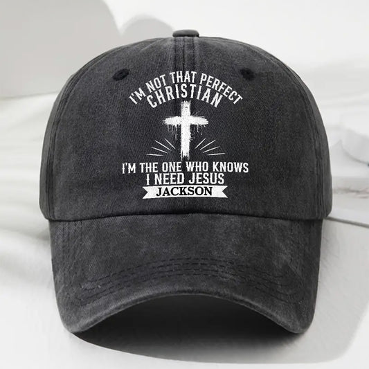 Raised In Faith - Personalized Custom Vintage Washed Denim Cap