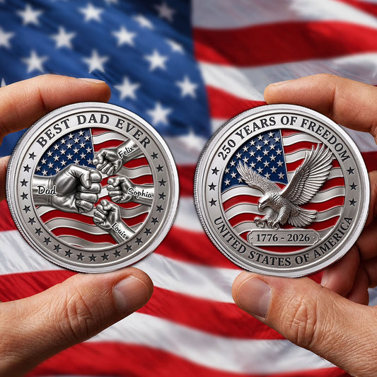 Stars And Stripes Dad - Personalized Custom Commemorative Keepsake Coin