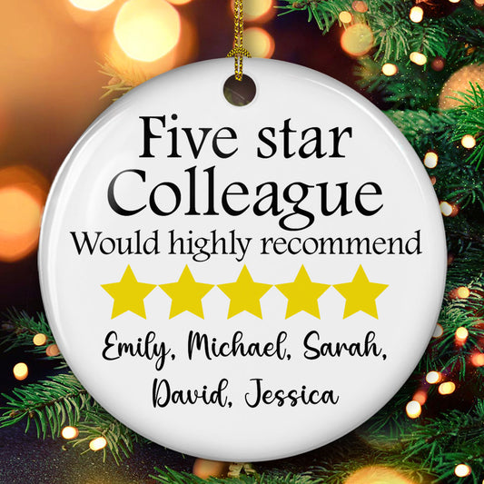 Five Star Colleague - Personalized Custom Ceramic Ornament