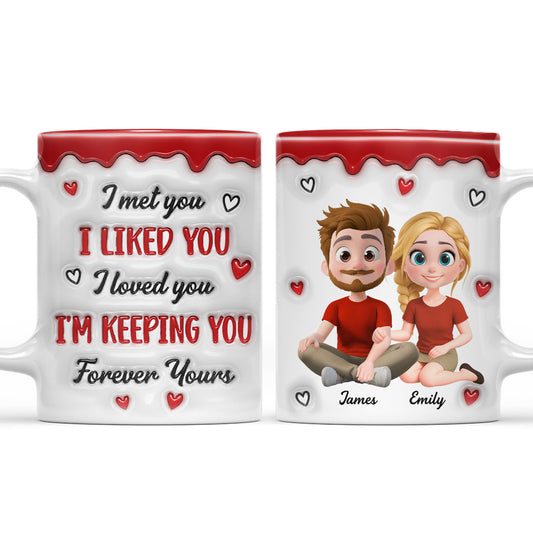 Couple Cartoon Forever Love - Personalized Custom 3D Inflated Effect Mug