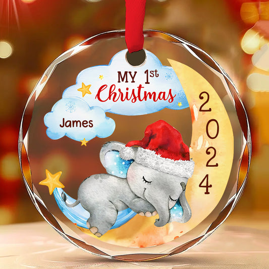 1st Christmas Of Baby - Personalized Custom Glass Ornament