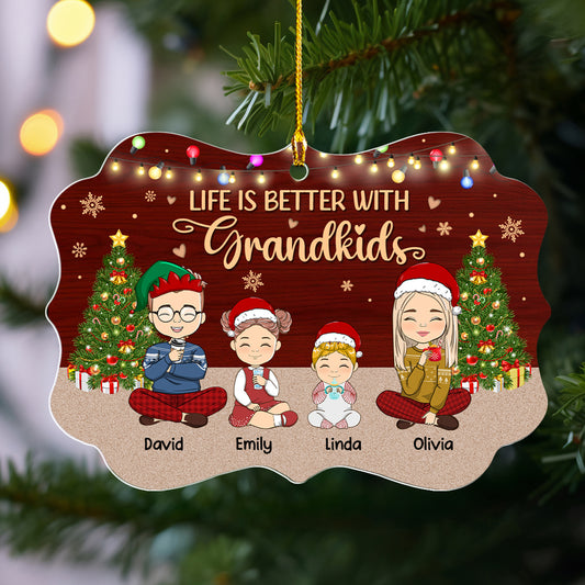 Life Is Better With Grandkids Christmas - Personalized Custom Acrylic Ornament