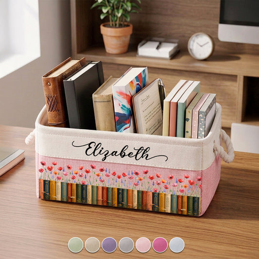Bookshelf Flower Garden - Personalized Custom Storage Basket