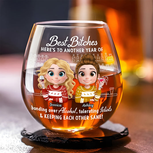 Together Through Every Little Thing - Personalized Wine Glass