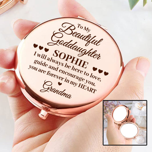 Forever In My Heart Goddaughter - Personalized Custom Compact Mirror