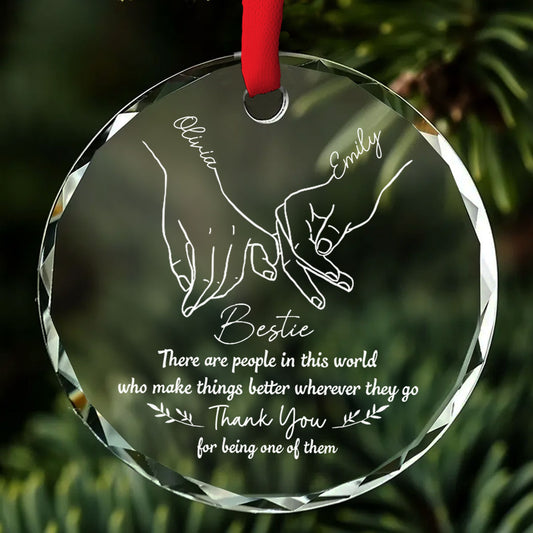 True Friends Are Great Riches - Personalized Custom Glass Ornament