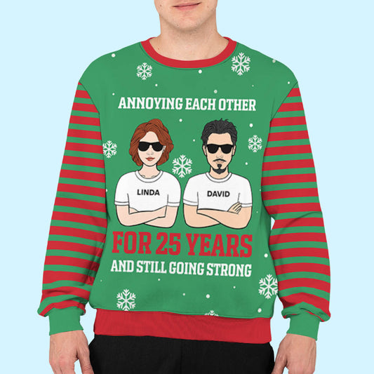 Annoying Each Other For Many Years- Personalized Custom All-Over-Print Sweatshirt