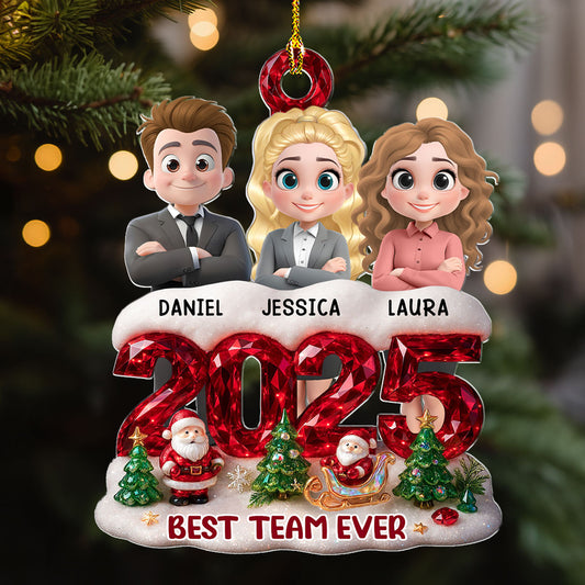 Best Team Work Besties - Personalized Custom Acrylic Ornament